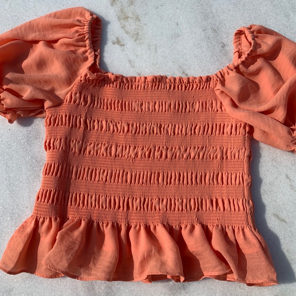 Ivy and Leo Smocked chiffon blouse